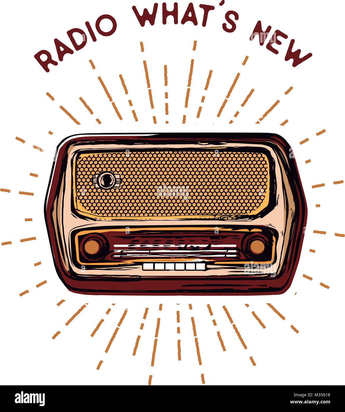 Old vintage radio Illustration de Vecteur