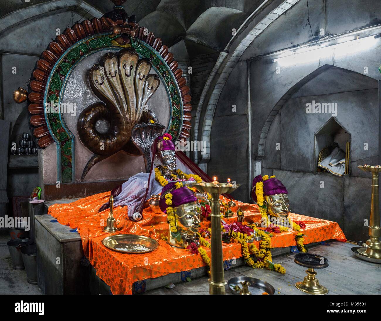 Temple des idoles, Siddeshwara belagavi, Athani, Karnataka, Inde, Asie Banque D'Images
