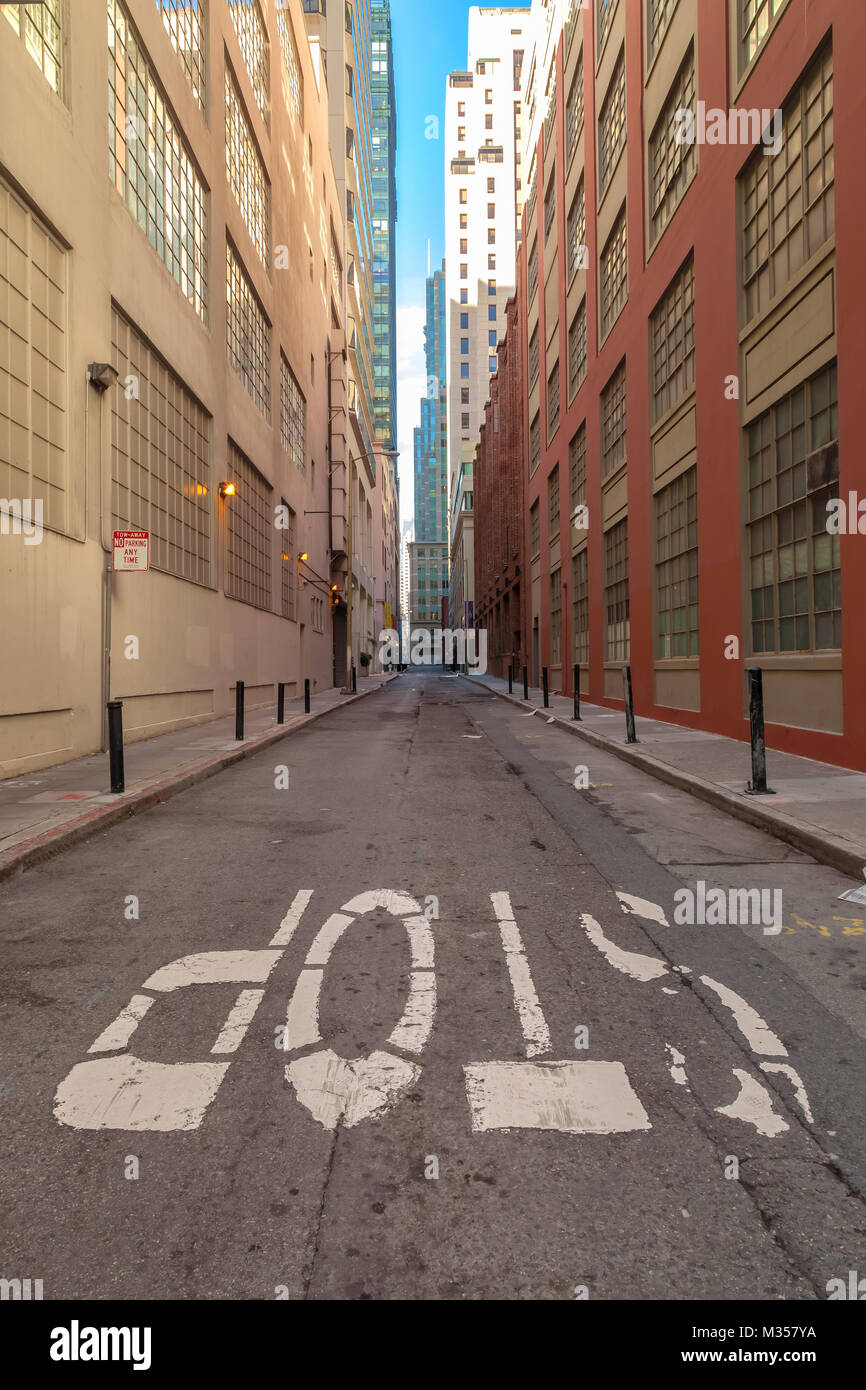 Vue d'une petite ruelle de San Francisco, California, United States. Banque D'Images
