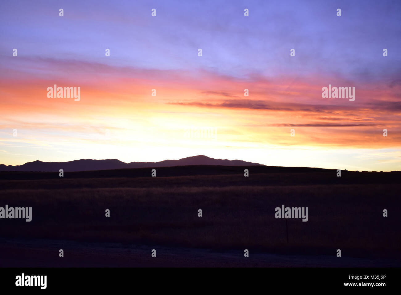 En plein air, de saisir le point de vue, un traditionnel Colorado coucher du soleil Banque D'Images