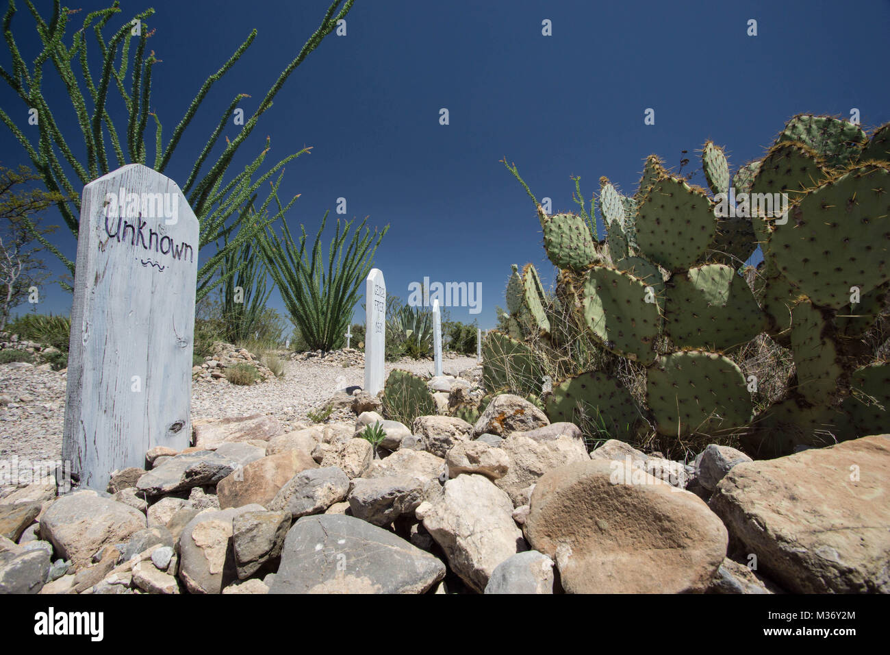 Avis de Boot Hill Cemetery à Tombstone, en Arizona Banque D'Images