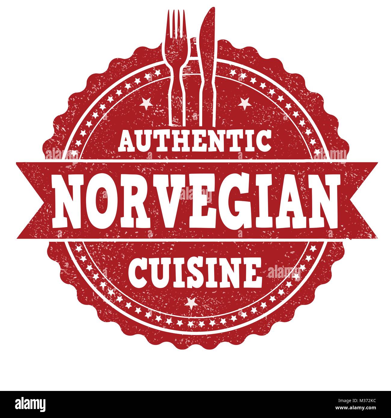 Une cuisine authentique norvegian grunge tampons sur fond blanc, vector illustration Illustration de Vecteur