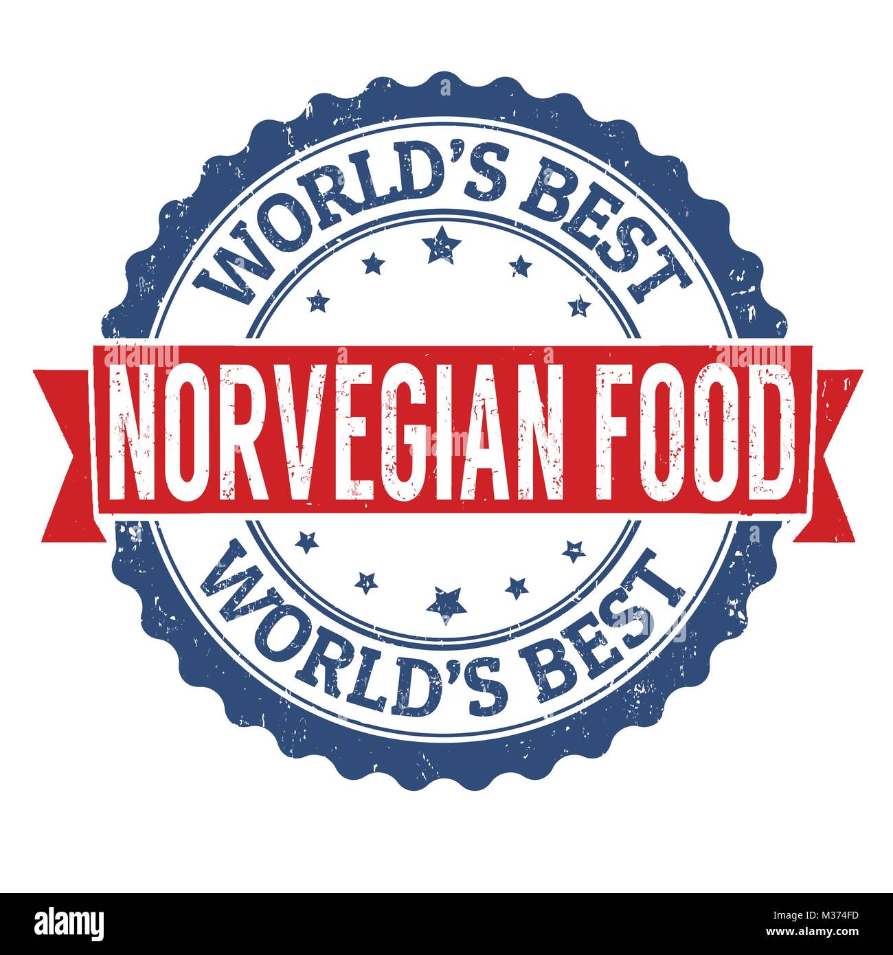 Grunge alimentaire norvégien tampons sur fond blanc, vector illustration Illustration de Vecteur