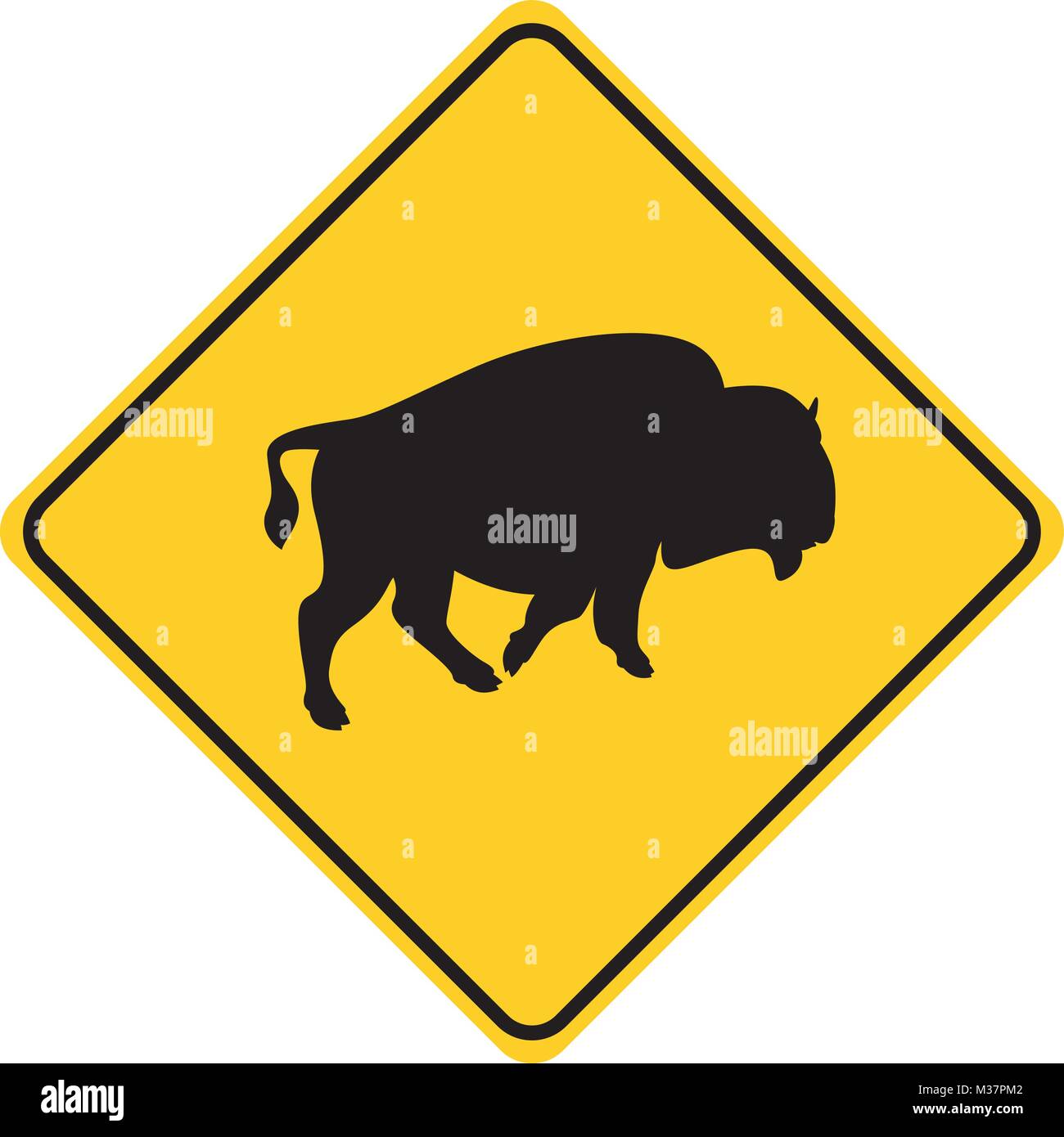 Signe de la circulation des animaux silhouette buffalo vector illustration jaune Illustration de Vecteur Signe de la circulation des animaux silhouette buffalo vector illustration jaune Illustration de Vecteur