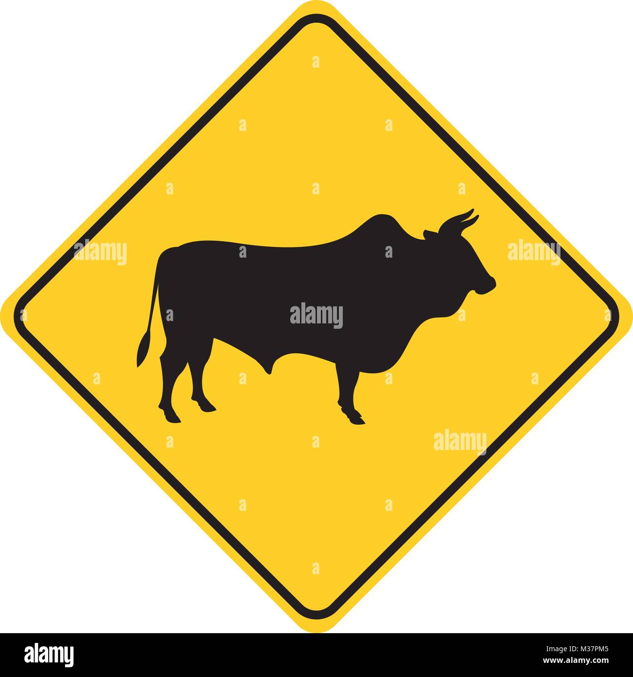 Signe de la circulation des animaux silhouette buffalo vector illustration jaune Illustration de Vecteur Signe de la circulation des animaux silhouette buffalo vector illustration jaune Illustration de Vecteur
