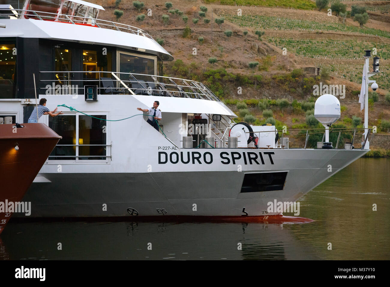 Noeud du bateau de croisière du fleuve Douro Spirit dans la région de la vallée du Douro au Portugal, en Europe Banque D'Images