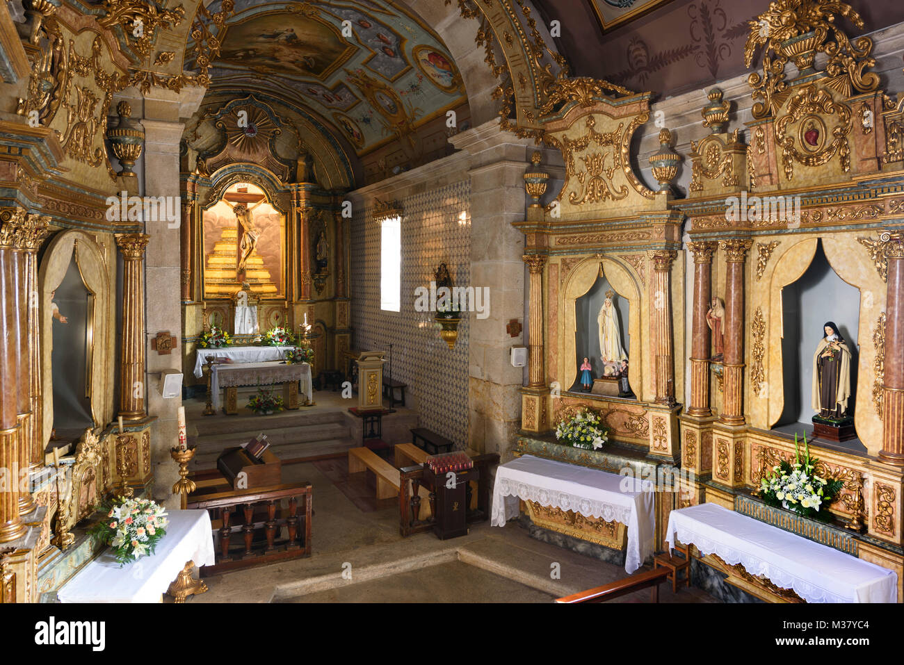 Intérieur de l'Igreja Matriz de Alijó / Igreja de Santa Maria Maior church à Alijó, Portugal, Europe Banque D'Images