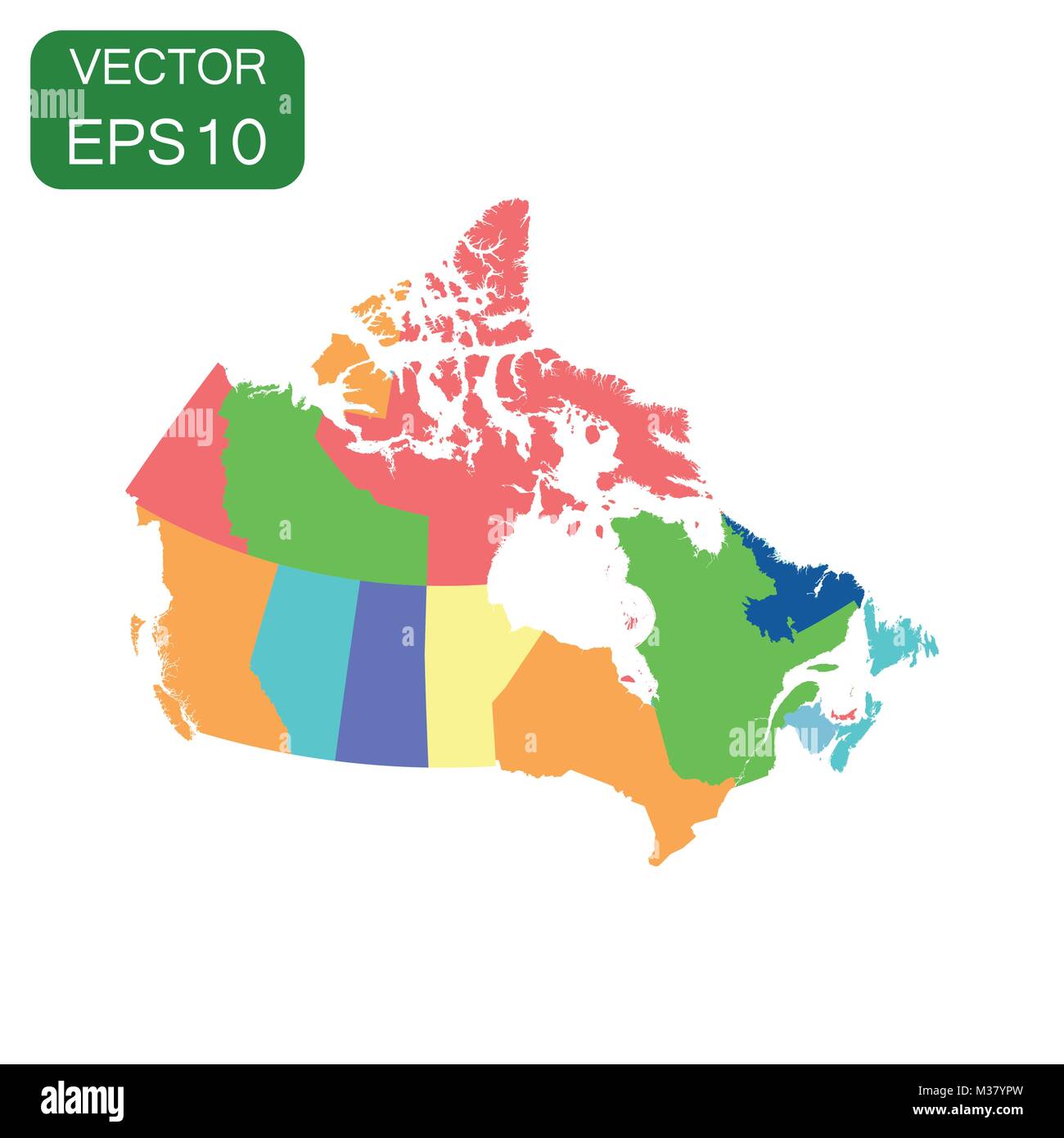 Canada pilitical site icône. La cartographie d'Entreprise Canada concept pictogramme. Vector illustration sur fond blanc. Illustration de Vecteur