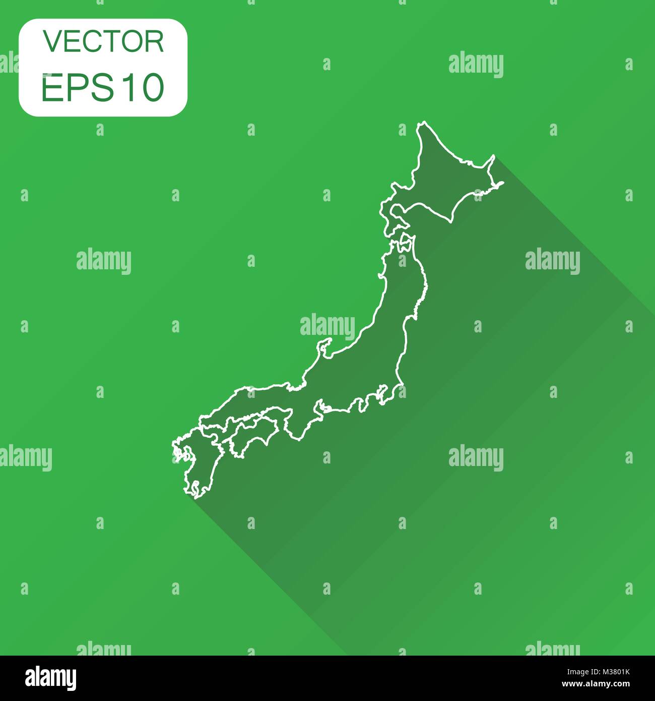 Le Japon d'une icône. La cartographie d'entreprise Présentation du concept Japon pictogramme. Vector illustration sur fond vert à l'ombre. Illustration de Vecteur