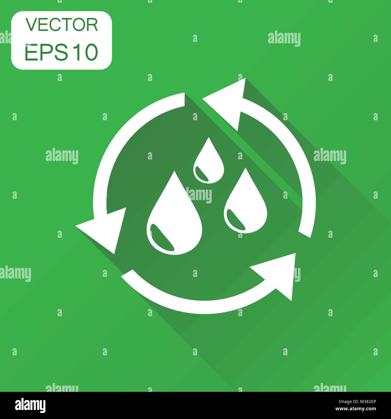 Cycle de l'icône. L'écologie du concept d'entreprise pictogramme. Vector illustration sur fond vert à l'ombre. Illustration de Vecteur