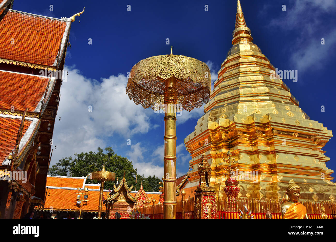 Wat Phra That Doi Suthep, un temple bouddhiste dans la province de Chiang Mai, Thaïlande Banque D'Images