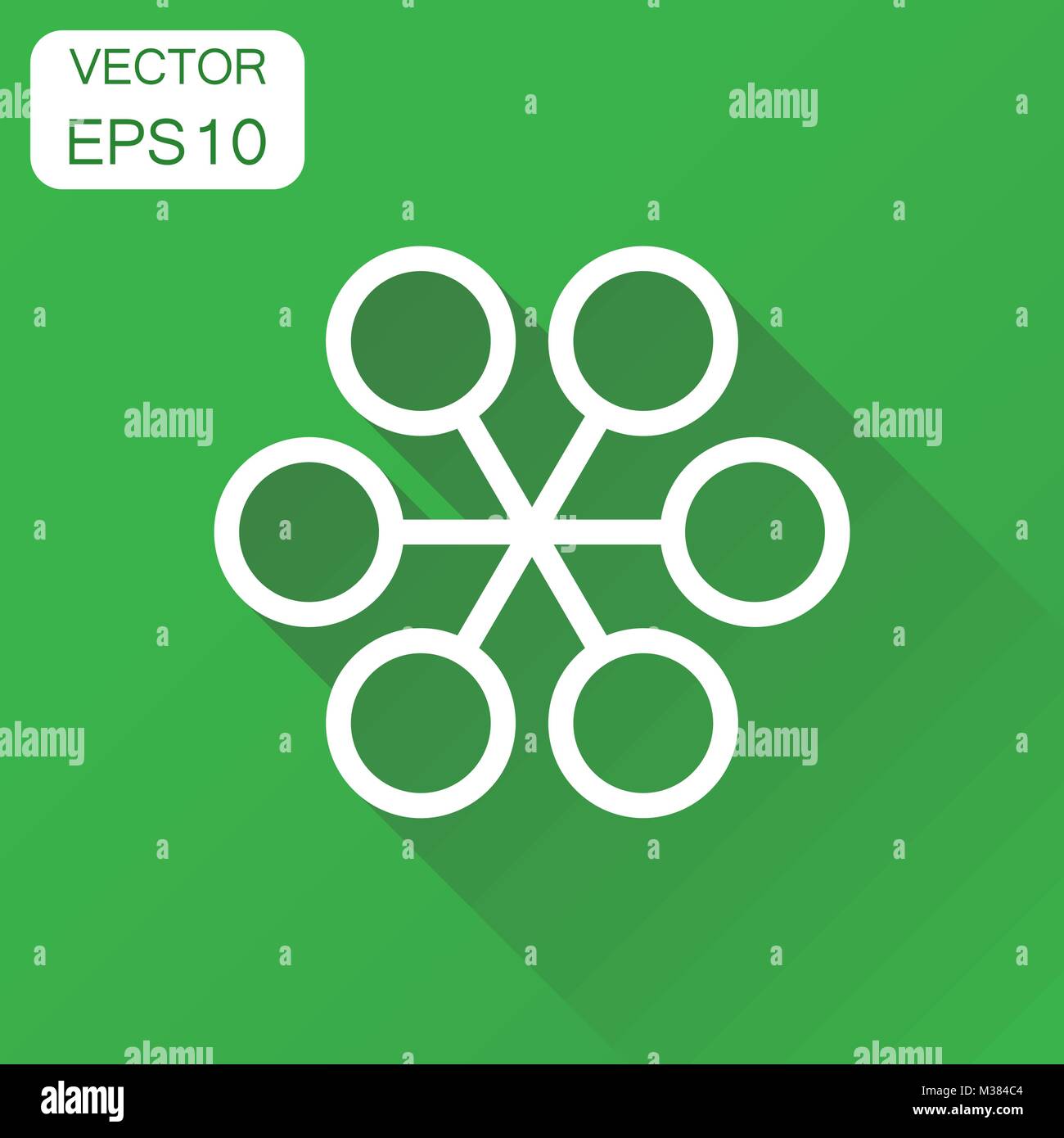 Icône de graphique de la structure. Schéma du concept d'entreprise pictogramme. Vector illustration sur fond vert à l'ombre. Illustration de Vecteur