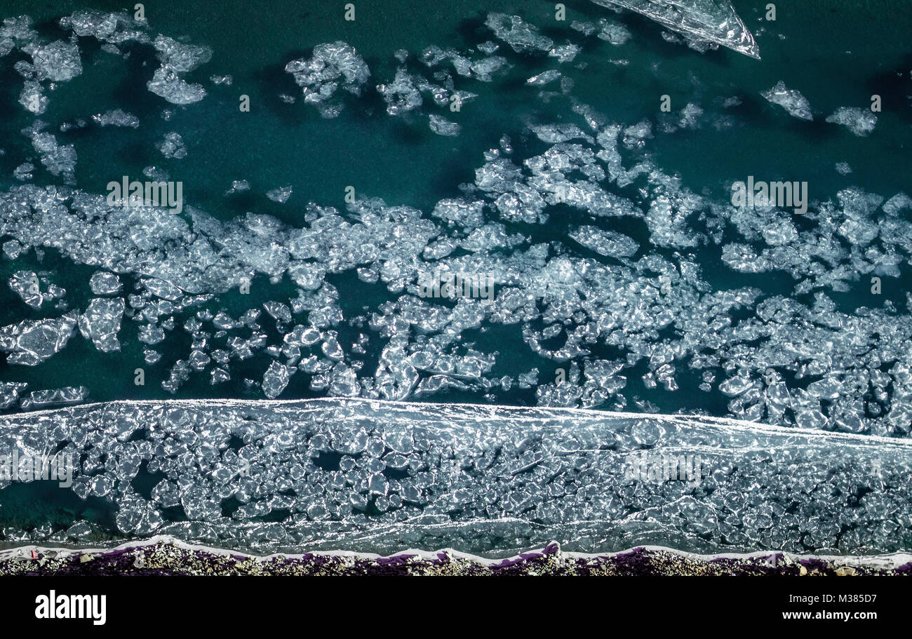 Frozrn river ; fleuves Shyok river en hivers, les rivières au Ladakh Banque D'Images