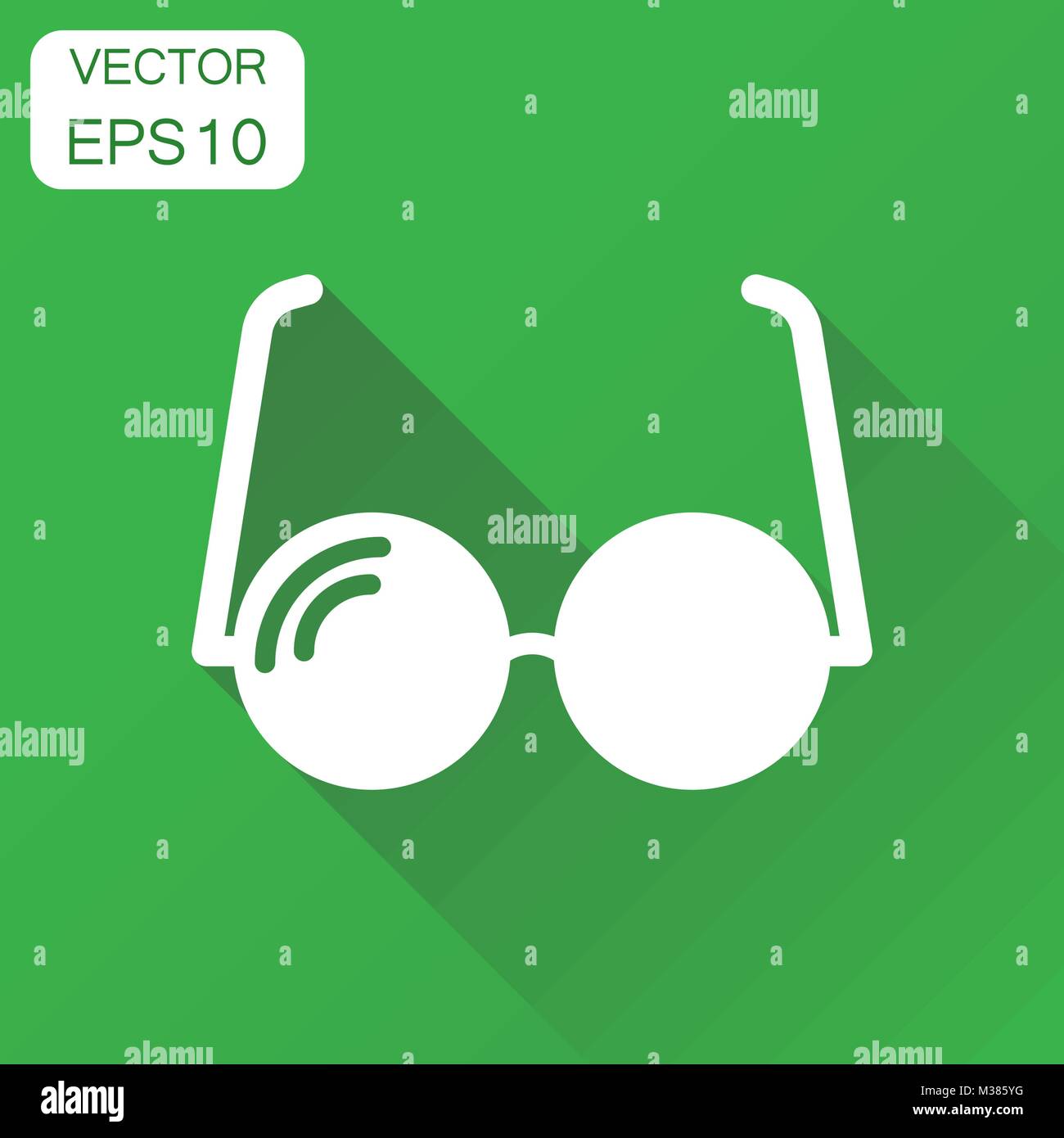 L'icône de lunettes. Concept d'affaires eyewear pictogramme. Vector illustration sur fond vert à l'ombre. Illustration de Vecteur