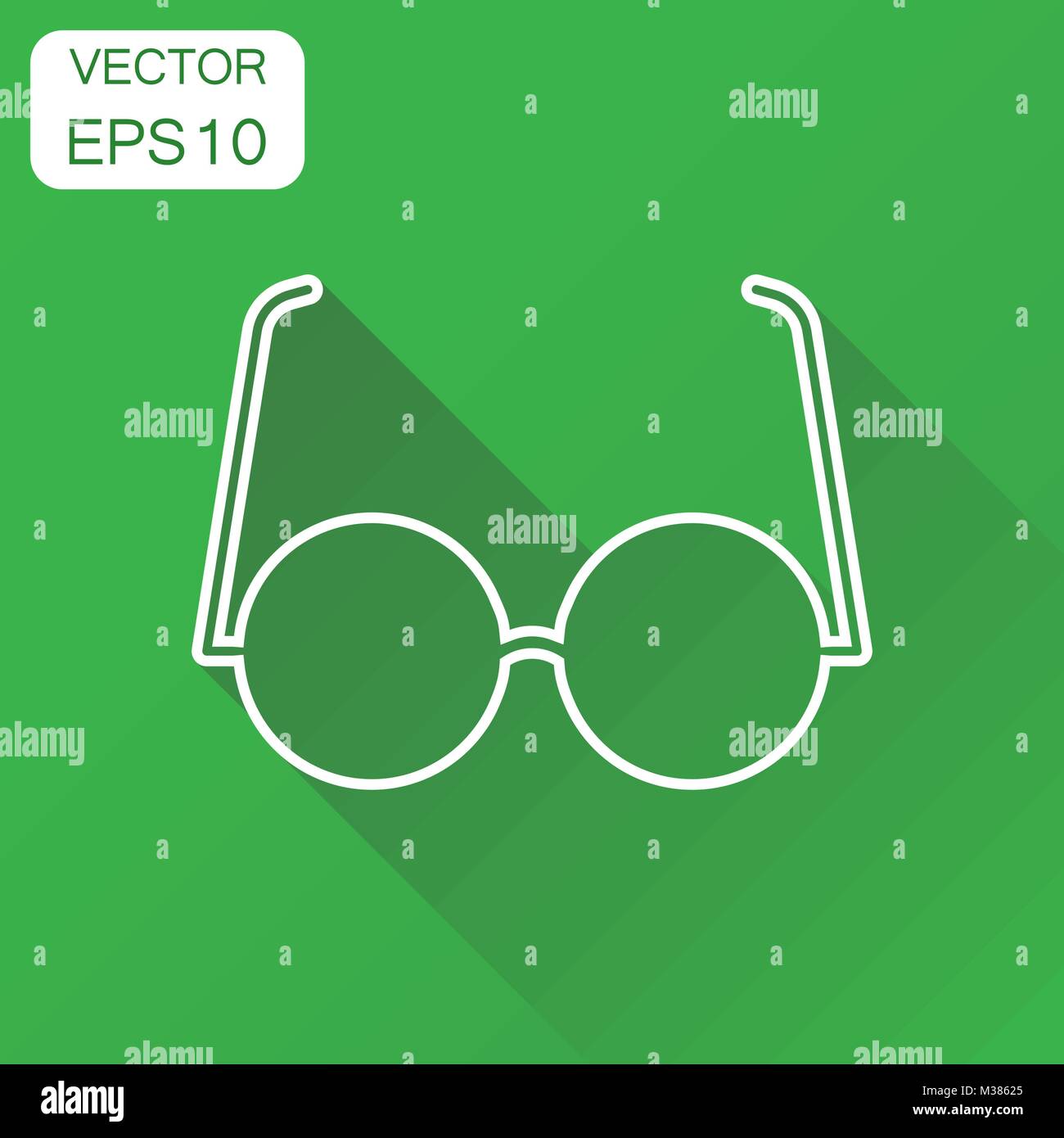 L'icône de lunettes. Concept d'affaires eyewear pictogramme. Vector illustration sur fond vert à l'ombre. Illustration de Vecteur