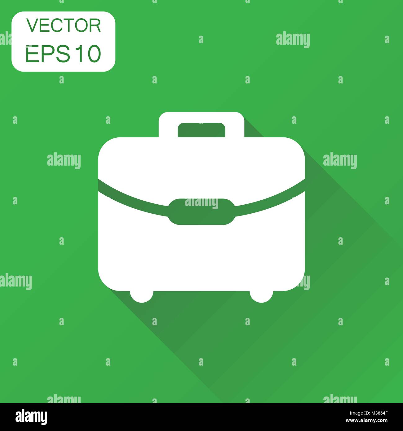 L'icône de valise. Concept d'affaires assurance pictogramme. Vector illustration sur fond vert à l'ombre. Illustration de Vecteur