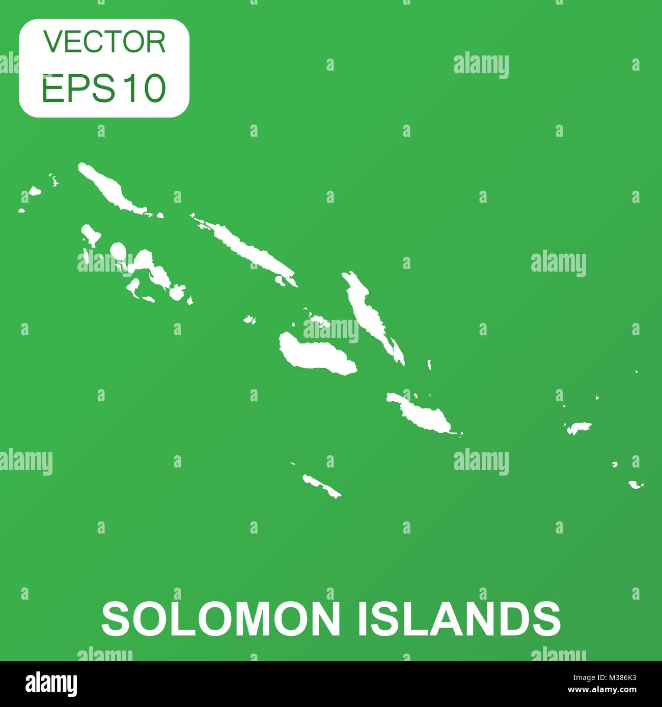 L'icône de la carte des Îles Salomon. Concept d'Îles Salomon pictogramme. Vector illustration sur fond vert. Illustration de Vecteur