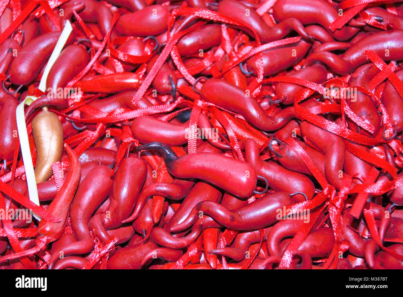 Peu de rouge napolitaine traditionnelle cors, hamulets , Naples, Italie Banque D'Images
