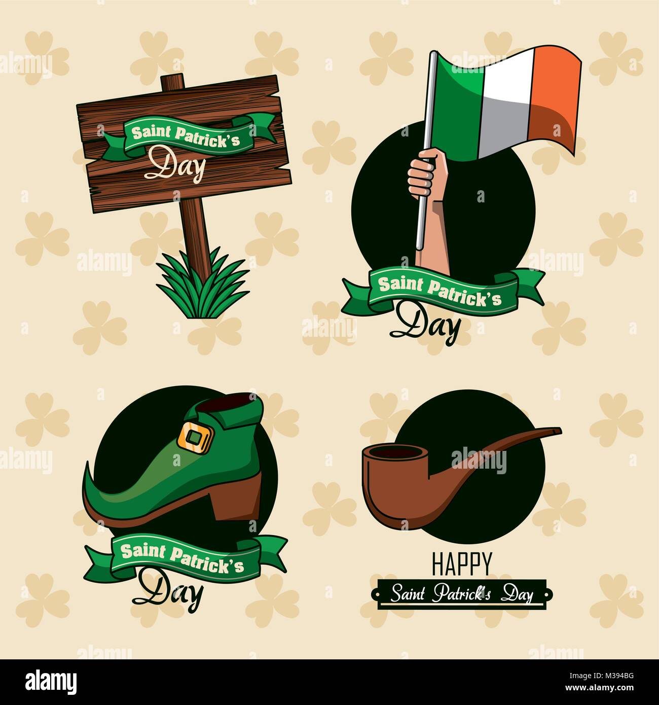 Emblèmes Saint patricks day Illustration de Vecteur