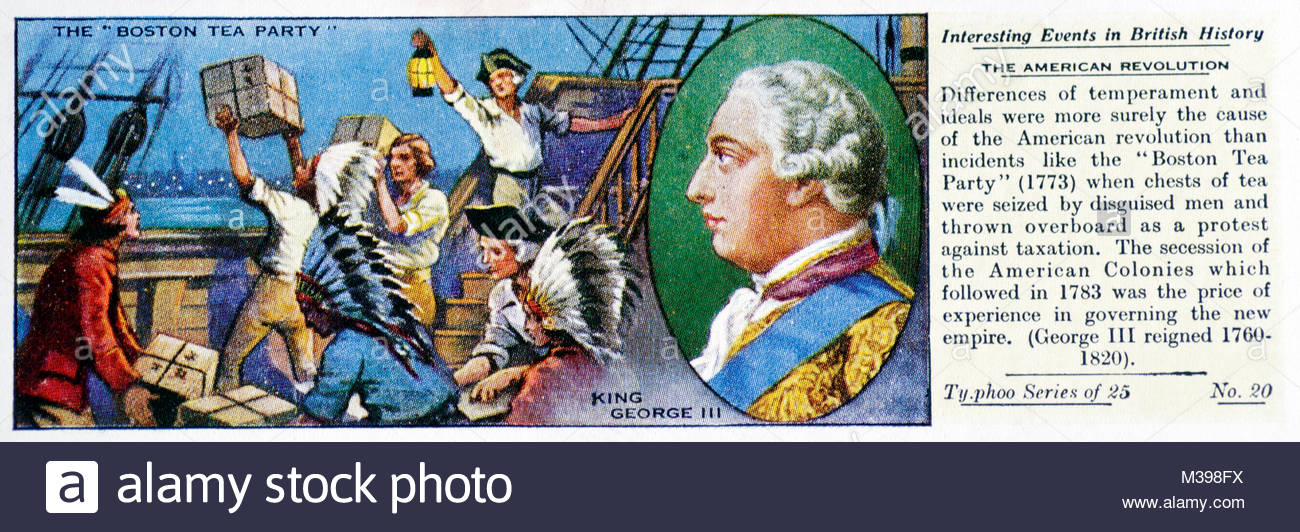Événements intéressants de l'histoire britannique - la Révolution américaine Banque D'Images