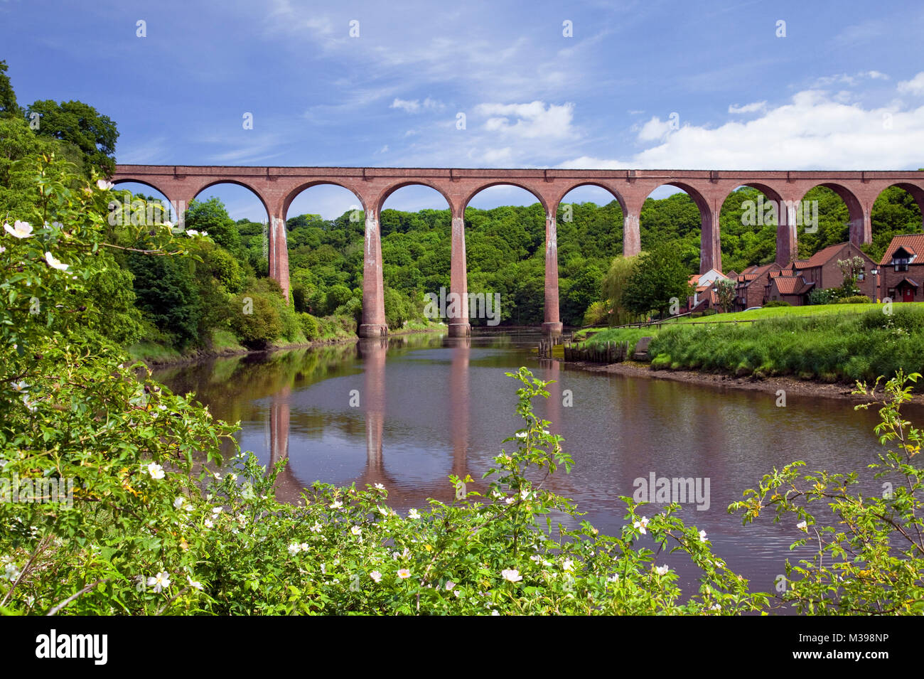 Viaduc sur la rivière Esk Larpool par Captain Cook's Haven Ruswarp North York Moors Banque D'Images