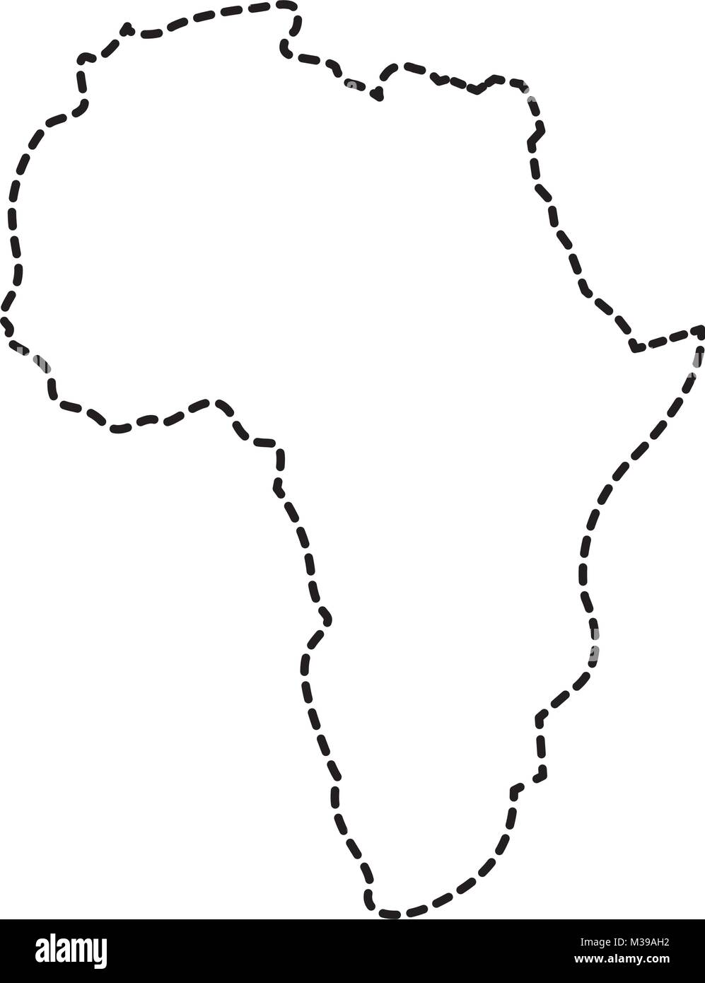 Carte de l'Afrique continent silhouette sur un fond blanc Illustration de Vecteur