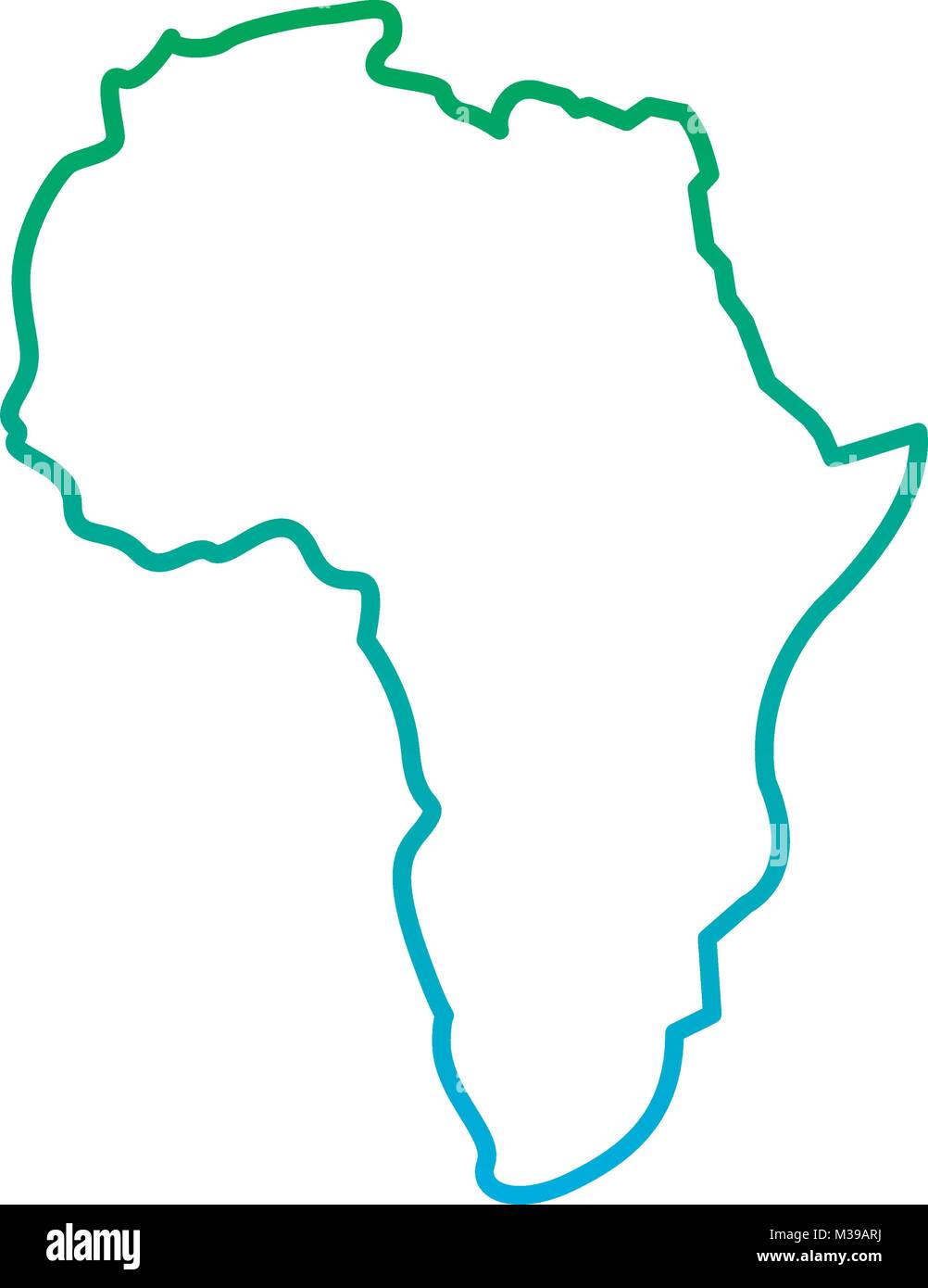 Carte de l'Afrique continent silhouette sur un fond blanc Illustration de Vecteur