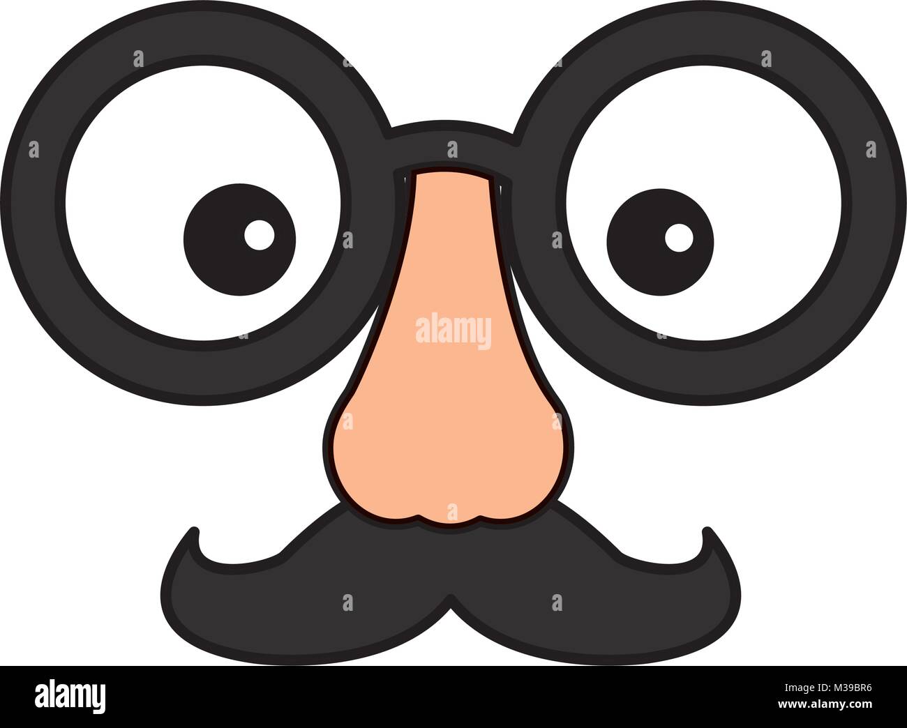 Funny fake moustache lunettes masque et nez Illustration de Vecteur