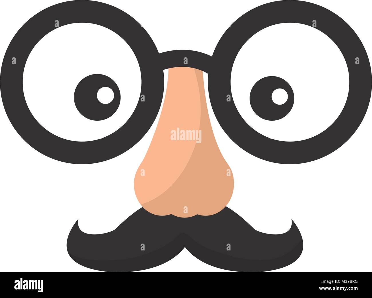 Funny fake moustache lunettes masque et nez Illustration de Vecteur