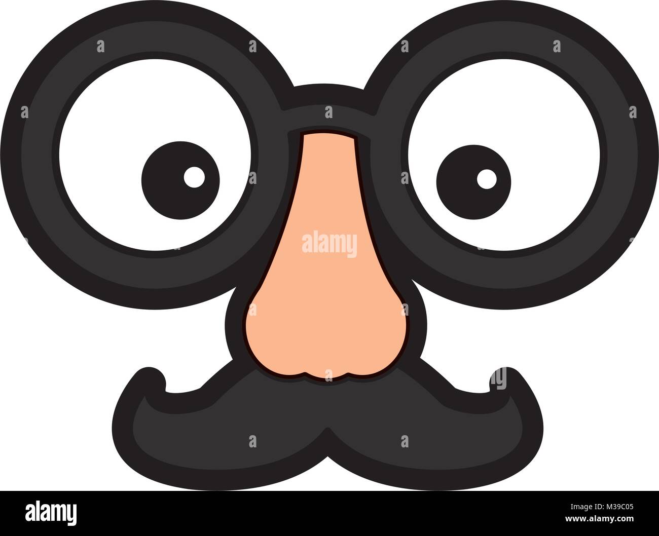 Funny fake moustache lunettes masque et nez Illustration de Vecteur