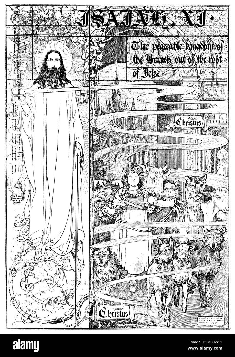 Mauvais682 Bible illustration Isaïe XI, par Charles Robinson de 1895 Le Studio un magazine illustré de fines et arts appliqués Banque D'Images