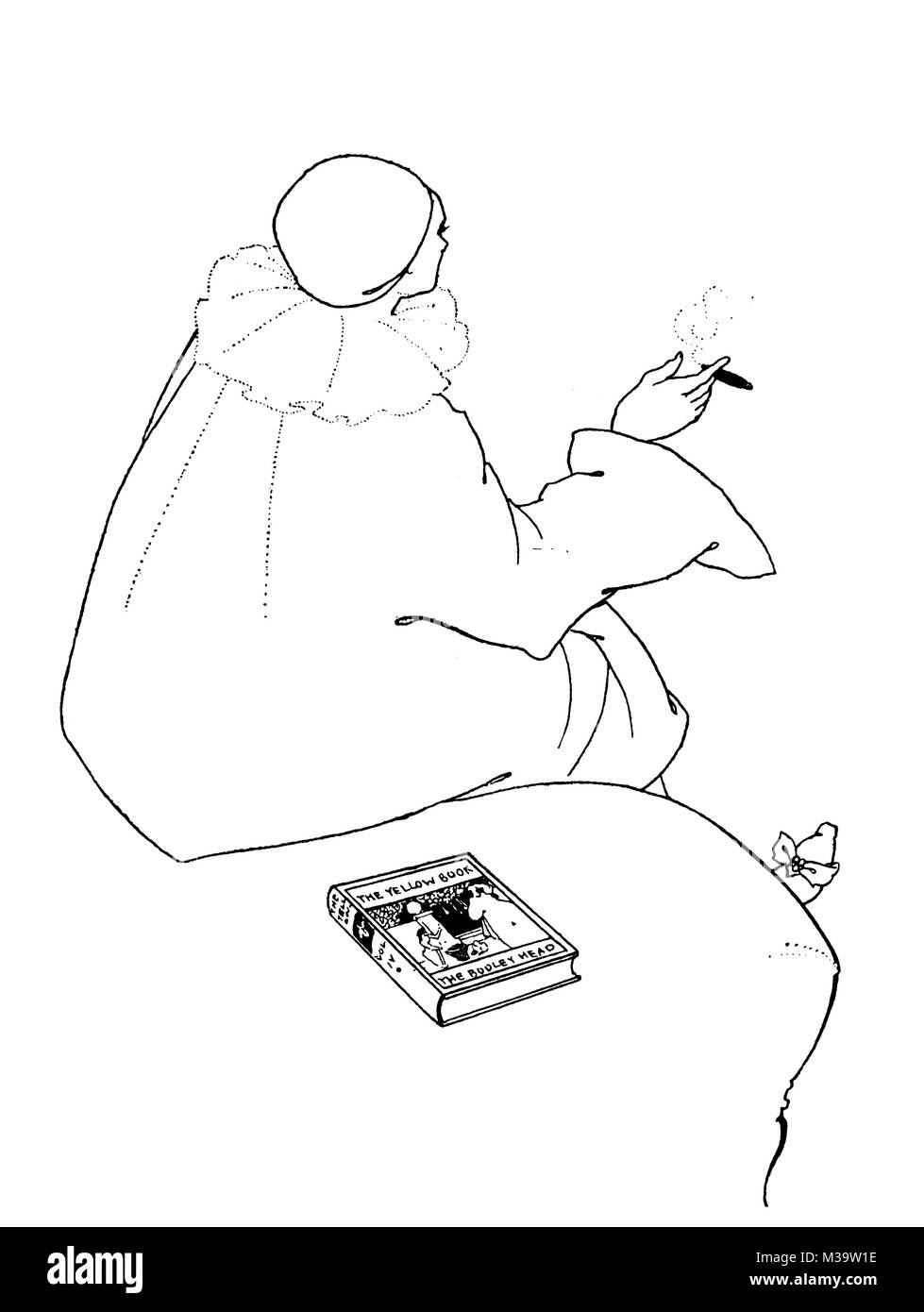 Carte d'invitation, design par Aubrey Beardsley à partir de 1895, le Studio un magazine illustré de fines et arts appliqués Banque D'Images