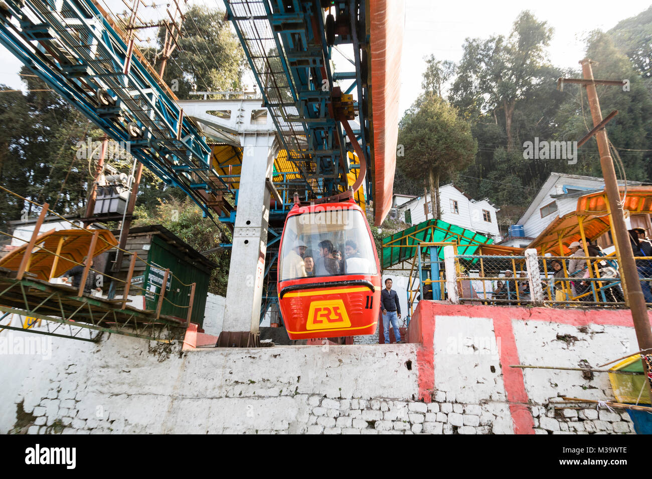 DARJEELING, INDE, le 5 mars 2017 : le téléphérique le téléphérique de Darjeeling est un dans la ville de Darjeeling dans l'état indien du Bengale occidental Banque D'Images