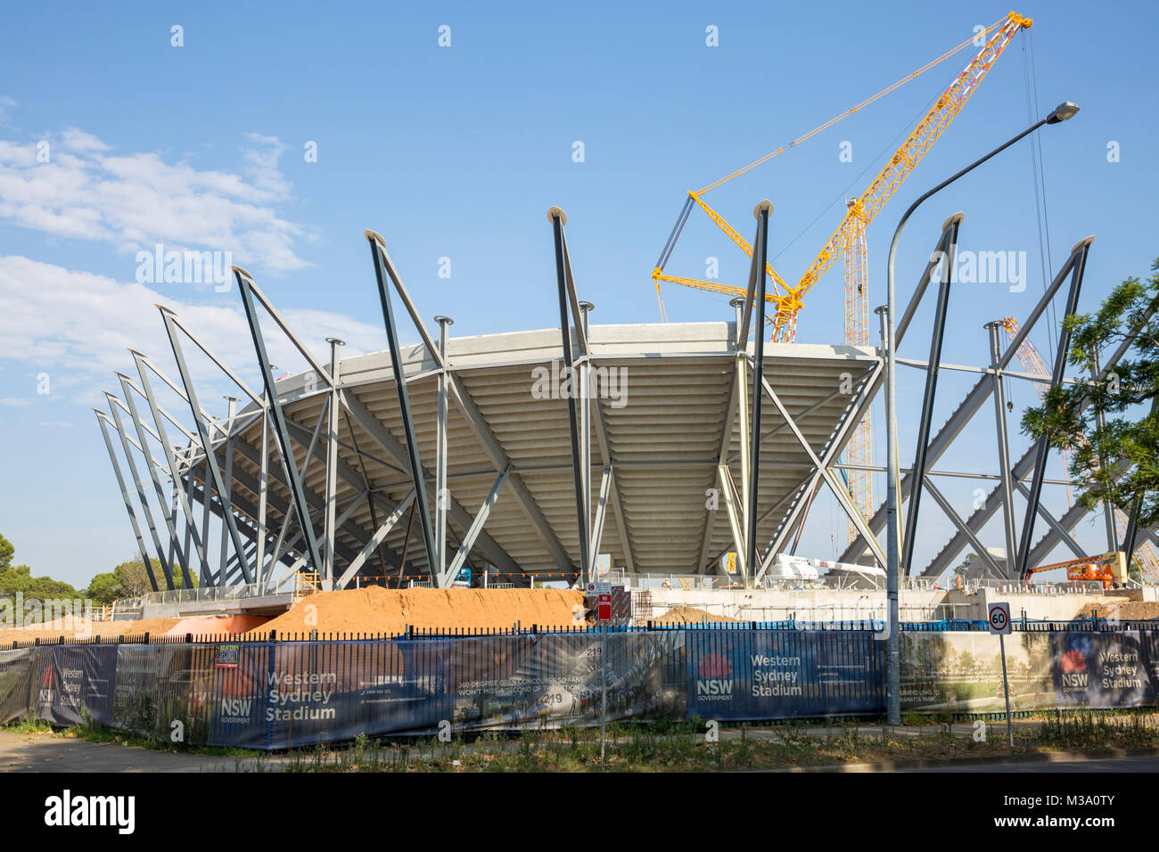 Le gouvernement de Nouvelle-Galles du Sud est en train de construire un nouveau stade de Western Sydney Parramatta, Sydney, Australie Banque D'Images