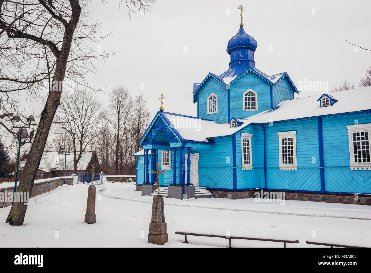 Église orthodoxe de l'Exaltation de la Sainte Croix dans la Narew village, Kraków County dans Podlaskie Voivodeship du nord-est de la Pologne Banque D'Images