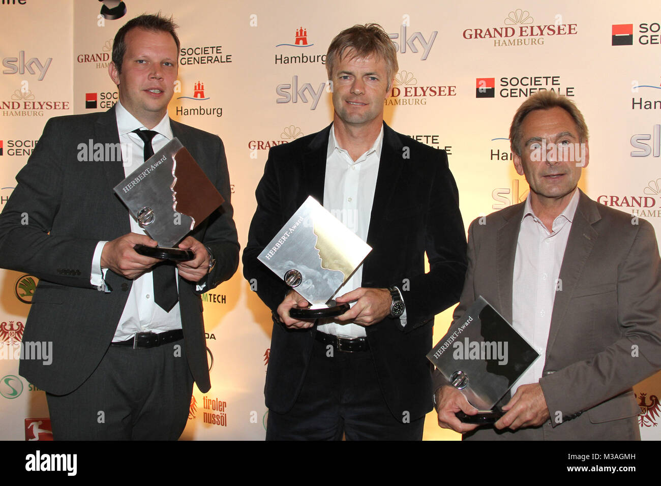 Herbert Award 2011, GRAND ELYSEE Hamburg, 23.05.2011, Sport Livekommentator Bester, Wolf Christoph Fuss, Tom Bartels, Dieter Gruschwitz (Vertretung Bela Rethy) Banque D'Images
