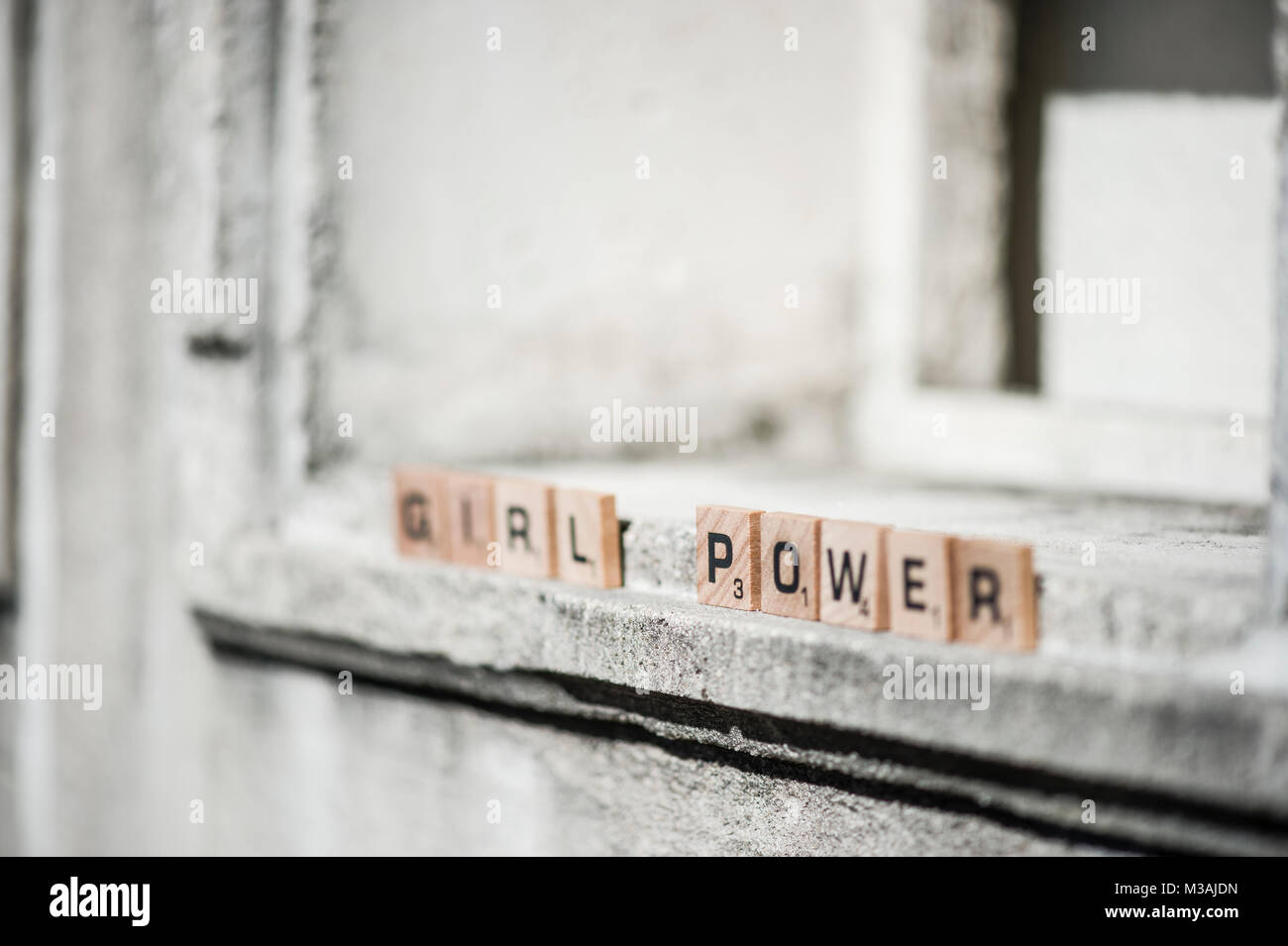 Rustic/art/Mots/Girl Power Banque D'Images