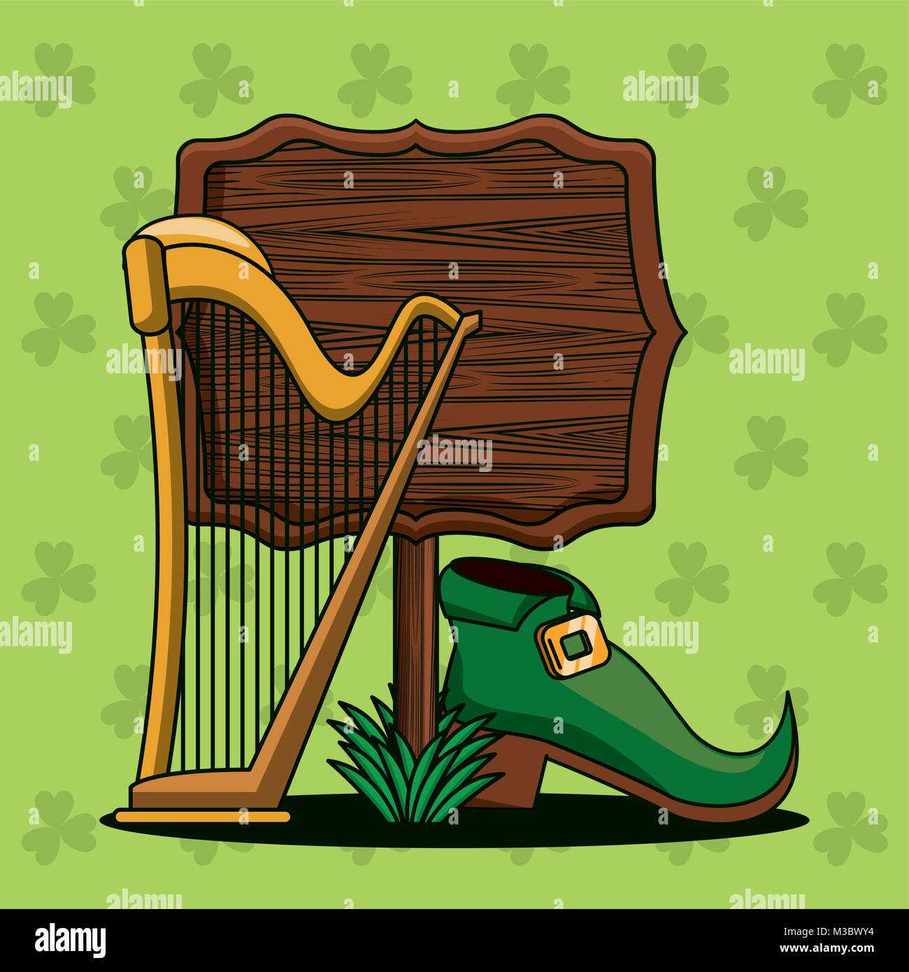 Saint patricks day carte caricatures Illustration de Vecteur