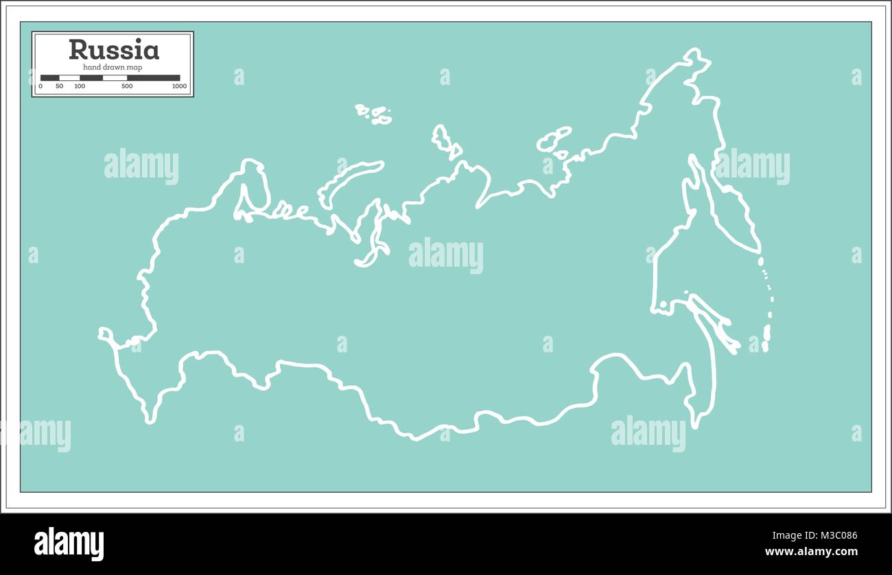 La Russie Carte en style rétro. Une carte de Noël. Vector Illustration La Russie Carte en style rétro. Une carte de Noël. Vector Illustration