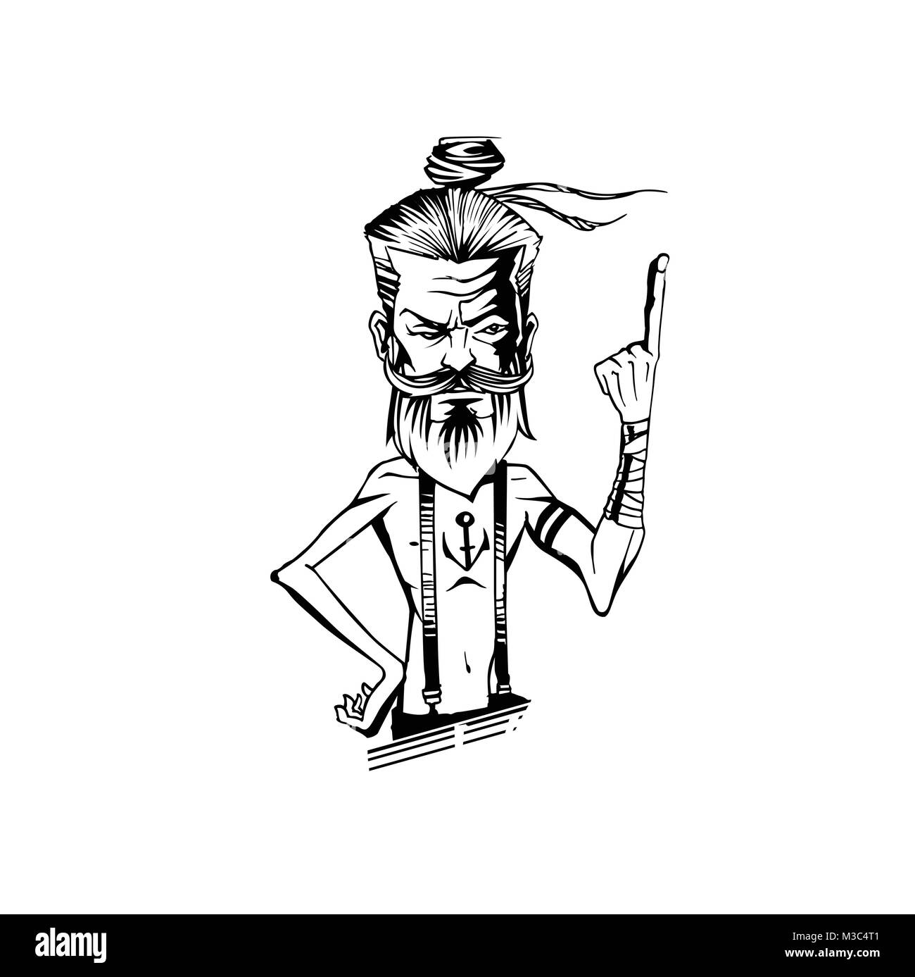 Un indice montrant l'homme gingre vector illustration. Illustration de Vecteur