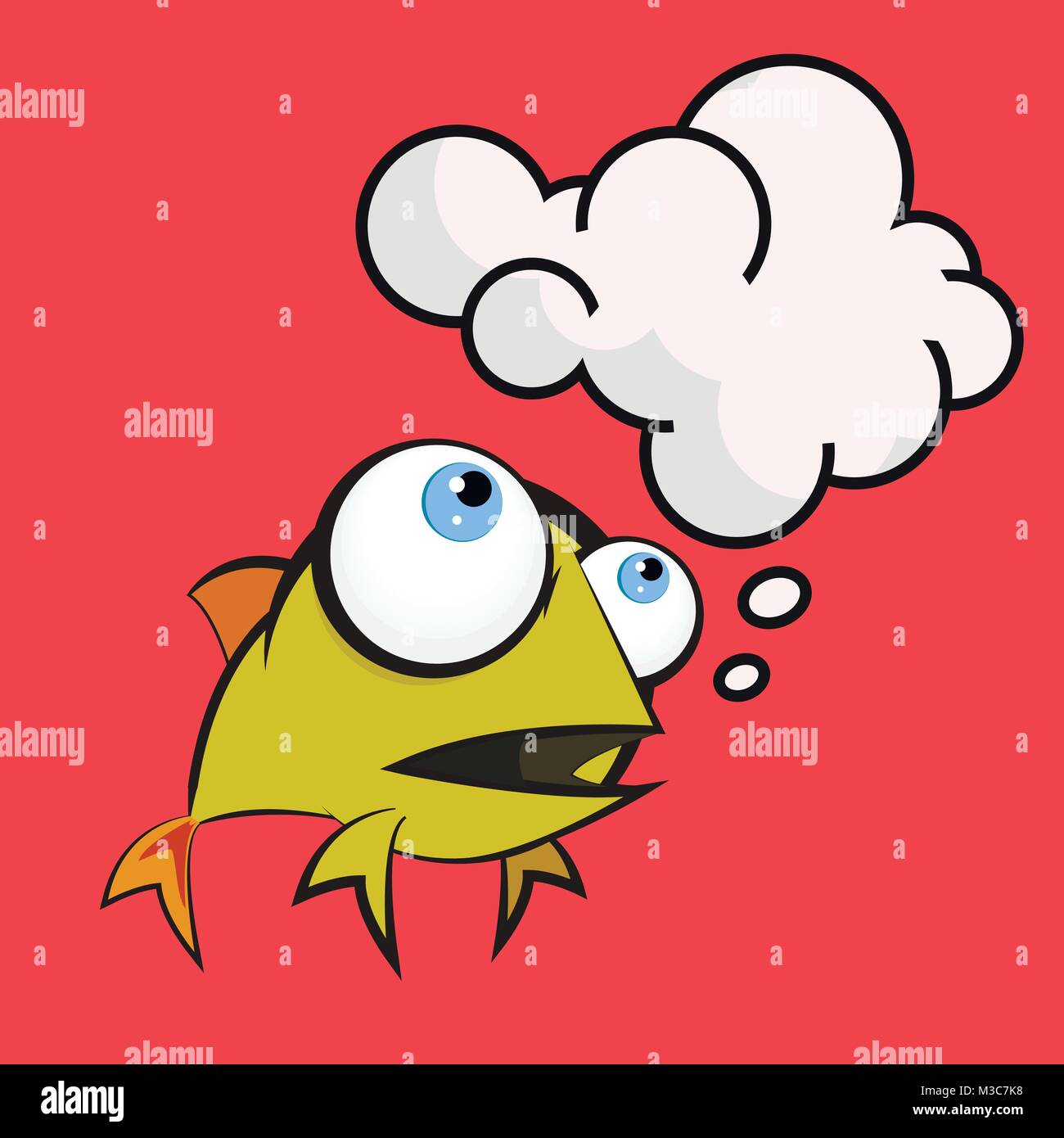 Une illustration d'un poisson rouge heureux personnage, avec bulle illustration vectorielle de l'ads Illustration de Vecteur