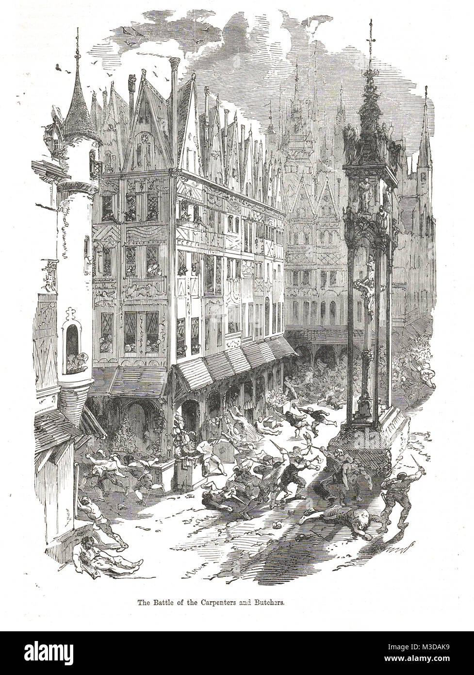 La bataille de l'charpentiers et des bouchers, 1413. La révolte des Cabochiens, guerre civile entre Armagnacs et bourguignons, une partie de la guerre de Cent Ans Banque D'Images