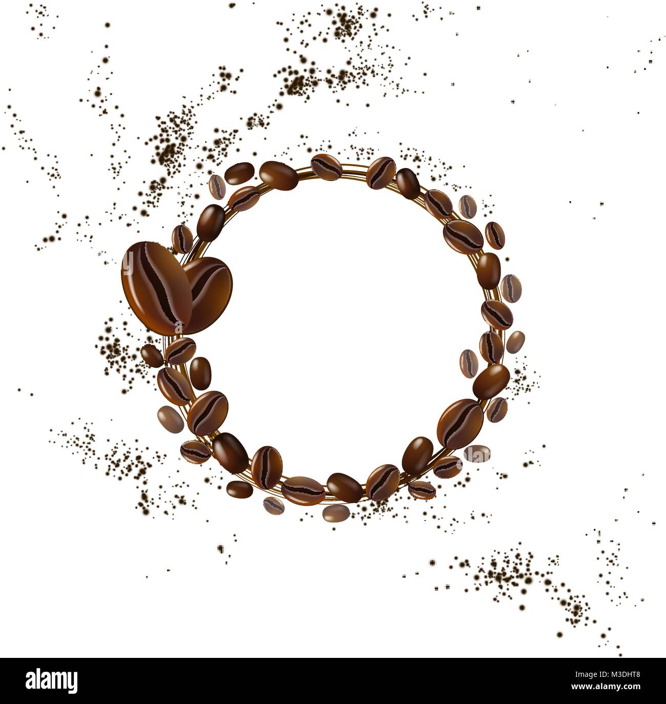 Les grains de café sur fond blanc Illustration de Vecteur
