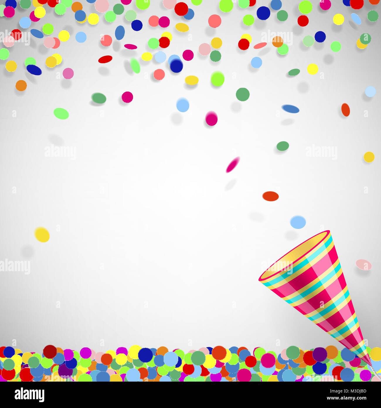 Confettis colorés avec partie poppers sur fond clair Illustration de Vecteur