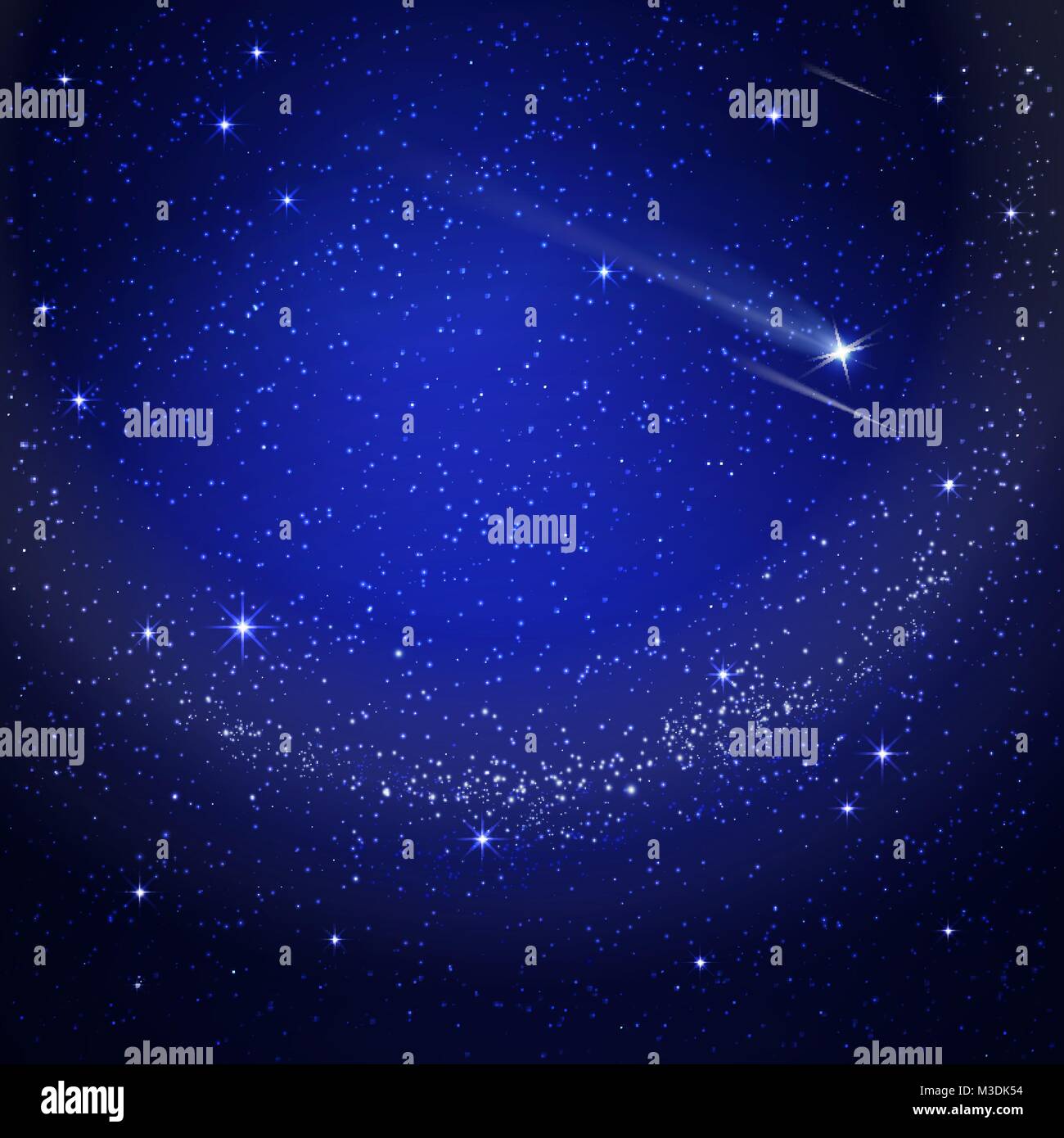 Ciel étoilé avec une étoile filante Illustration de Vecteur