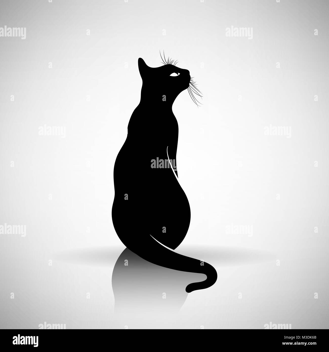 Silhouette stylisée d'un chat sur un fond clair Illustration de Vecteur
