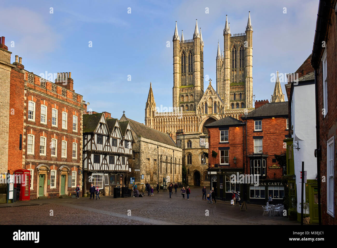 Le quartier de la cathédrale de Lincoln Banque D'Images