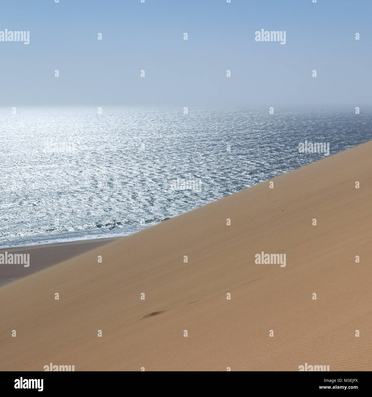 Sandwich Harbour, où le désert rencontre l'océan, la Namibie, l'Afrique Banque D'Images