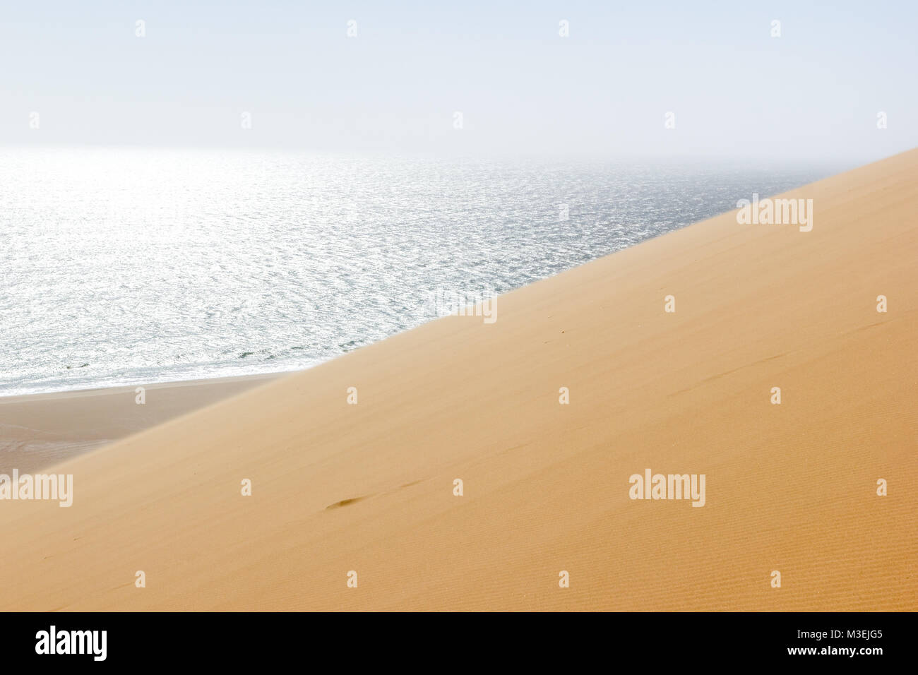 Sandwich Harbour, où le désert rencontre l'océan, la Namibie, l'Afrique Banque D'Images