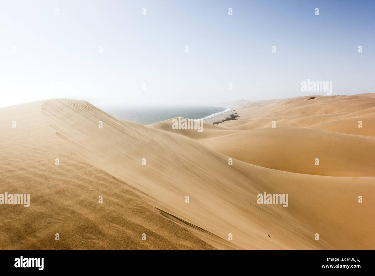 Sandwich Harbour, où le désert rencontre l'océan, la Namibie, l'Afrique Banque D'Images